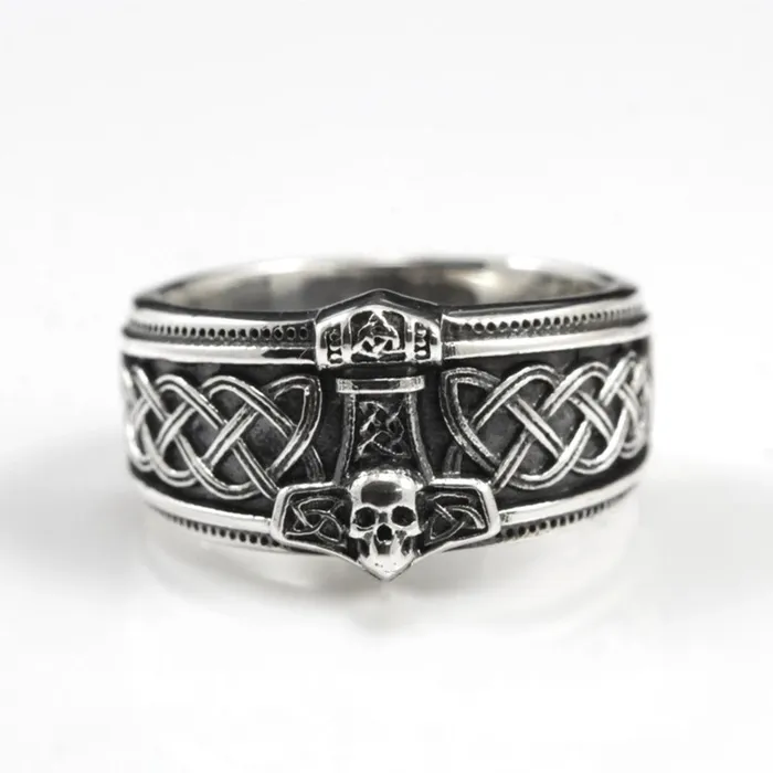 Viking Ring Silver Mjolnir Valhalla Vikings Rings