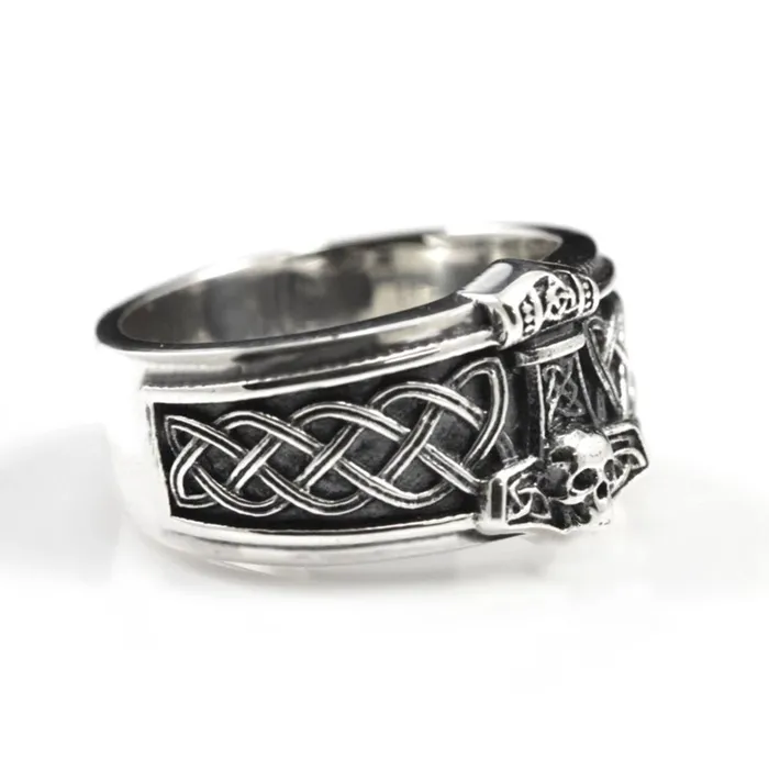 Viking Ring Silver Mjolnir Valhalla Vikings Rings