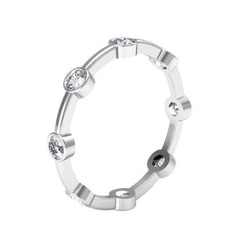 016 cttw Round Brilliant Cut Bezel Set Diamond Eternity Ring 016 carat deBebians Rings