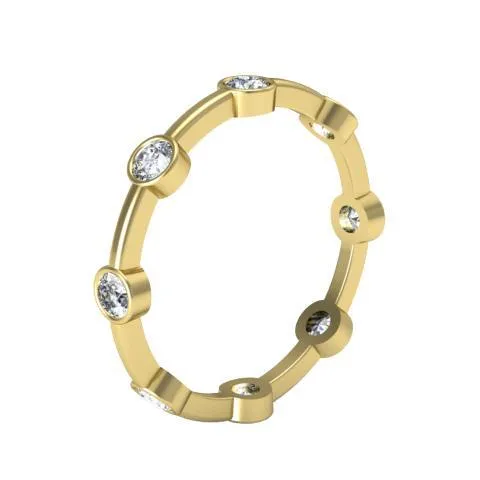 016 cttw Round Brilliant Cut Bezel Set Diamond Eternity Ring 016 carat deBebians Rings