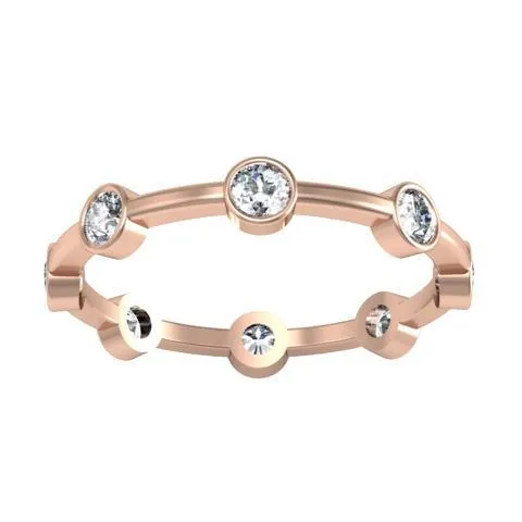 016 cttw Round Brilliant Cut Bezel Set Diamond Eternity Ring 016 carat deBebians Rings