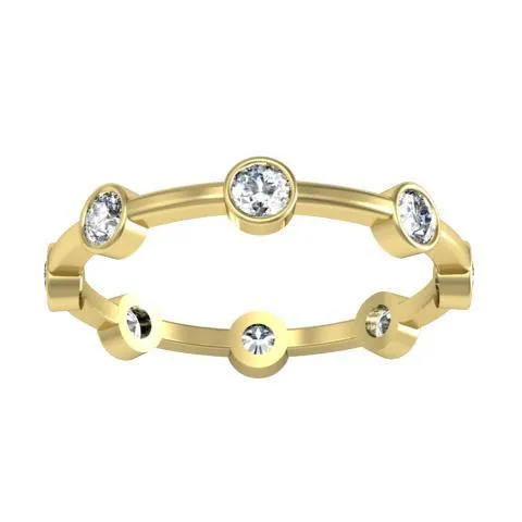 016 cttw Round Brilliant Cut Bezel Set Diamond Eternity Ring 016 carat deBebians Rings