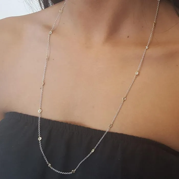 096 cttw Delicate Handmade 16Diamond Necklace deBebians Necklaces