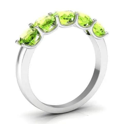 150cttw U Prong 5 Stone Peridot Ring deBebians Rings