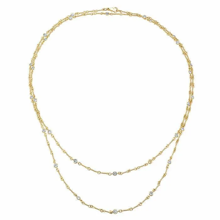 175cttw 36 Handmade Lily Chain Diamond Necklace deBebians Necklaces