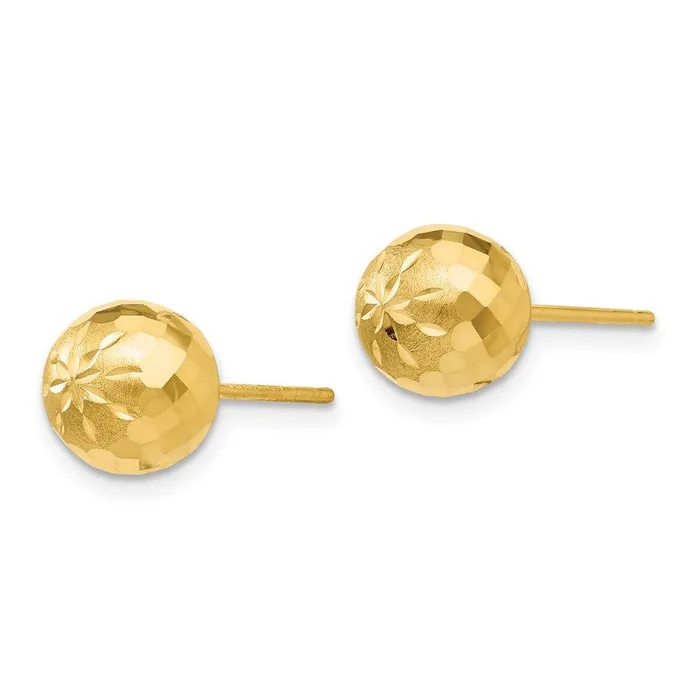 14k 8mm Diamondcut Mirror Ball Post Earrings Jewelry Earrings 14k 8mm Diamondcut Mirror Ball Post Earrings Jewelry Earrings