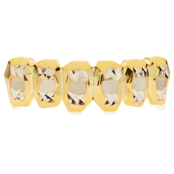 14K Gold Plated Deep DiamondCut Bottom Grillz Bling Cartel Admin Rings