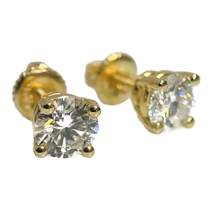 14K Gold Plated over 925 Silver 2CT TW Moissanite Stud Earrings Pass Diamond Tester 65MM Bling Cartel Earrings 14K Gold Plated over 925 Silver 2CT TW Moissanite Stud Earrings Pass Diamond Tester 65MM Bling Cartel Earrings