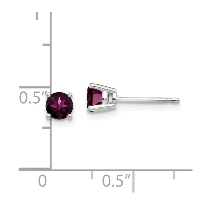 14k White Gold 4mm Rhodolite Garnet Earrings Jewelry Earrings 14k White Gold 4mm Rhodolite Garnet Earrings Jewelry Earrings