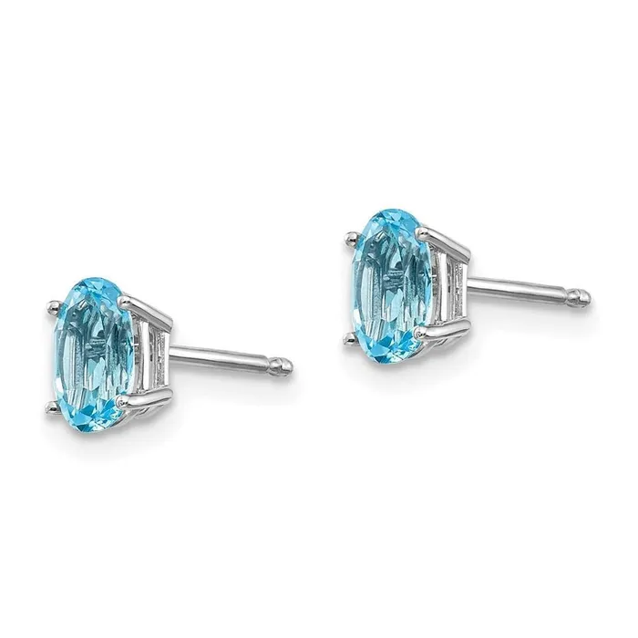 14k White Gold 6x4mm DecemberBlue Topaz Post Earrings Jewelry Earrings 14k White Gold 6x4mm DecemberBlue Topaz Post Earrings Jewelry Earrings