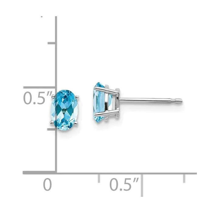 14k White Gold 6x4mm DecemberBlue Topaz Post Earrings Jewelry Earrings 14k White Gold 6x4mm DecemberBlue Topaz Post Earrings Jewelry Earrings