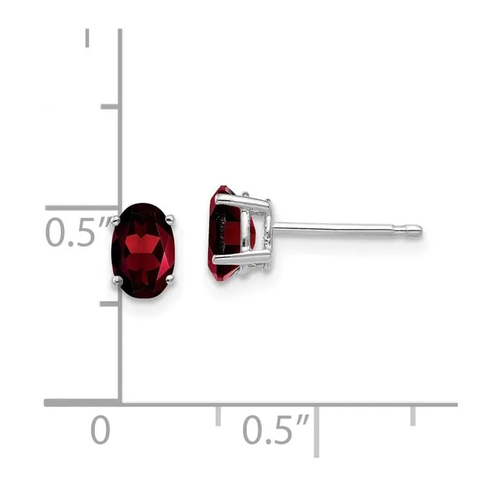 14k White Gold 6x4mm Oval Garnet Earrings Jewelry Earrings 14k White Gold 6x4mm Oval Garnet Earrings Jewelry Earrings