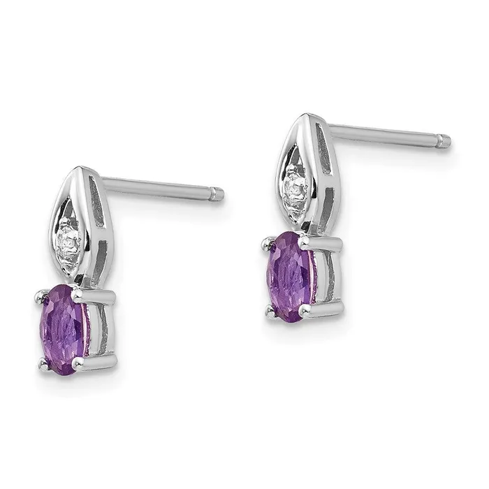 14k White Gold Amethyst Diamond Earring Jewelry Earrings 14k White Gold Amethyst Diamond Earring Jewelry Earrings