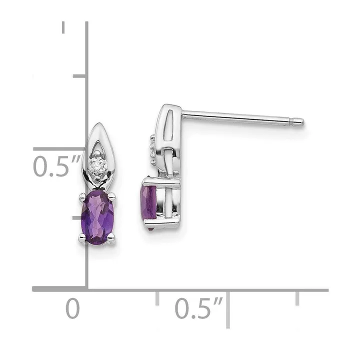 14k White Gold Amethyst Diamond Earring Jewelry Earrings 14k White Gold Amethyst Diamond Earring Jewelry Earrings