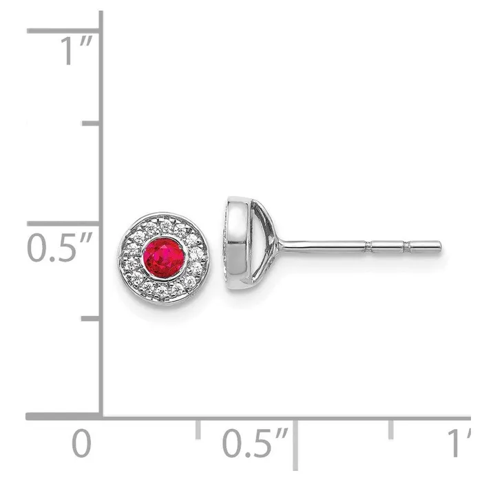 14k White Gold Diamond and Ruby Post Earrings Jewelry Earrings 14k White Gold Diamond and Ruby Post Earrings Jewelry Earrings