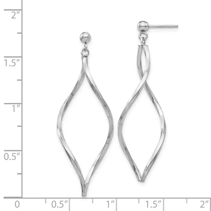 14k White Gold Twisted Post Dangle Earrings Jewelry Earrings 14k White Gold Twisted Post Dangle Earrings Jewelry Earrings