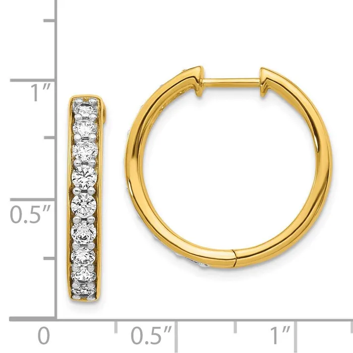 14k Yellow Gold Diamond Hoop Earrings Jewelry Earrings 14k Yellow Gold Diamond Hoop Earrings Jewelry Earrings