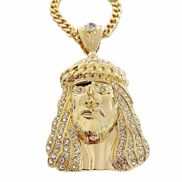 18k Gold Plated Huge Jesus Head Crown Necklace 30 Cuban Chain Bling Cartel Admin Necklaces 18k Gold Plated Huge Jesus Head Crown Necklace 30 Cuban Chain Bling Cartel Admin Necklaces