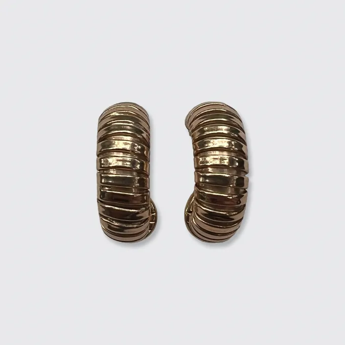 21stfinds Earrings Retro Rose Gold Tubogas Hoop Earrings 21stfinds Earrings Retro Rose Gold Tubogas Hoop Earrings