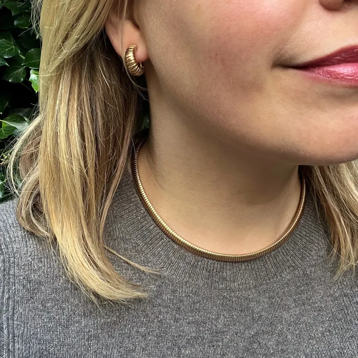 21stfinds Earrings Retro Rose Gold Tubogas Hoop Earrings 21stfinds Earrings Retro Rose Gold Tubogas Hoop Earrings