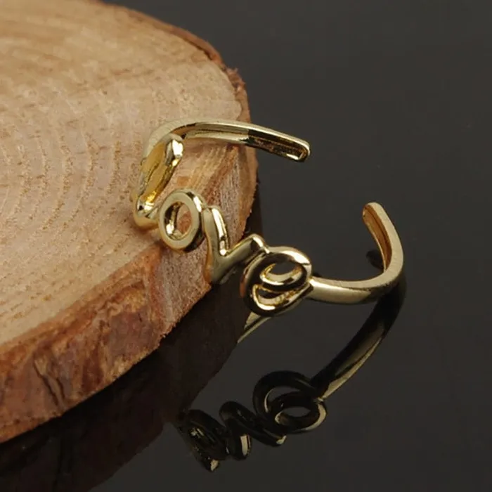 2pcs LOVE Adjustable Toe Ring VVS Jewelry Rings