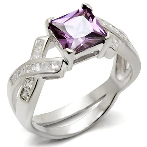 34403 HighPolished 925 Sterling Silver Ring with AAA Grade CZ in Amethyst Alamode Rings 34403 HighPolished 925 Sterling Silver Ring with AAA Grade CZ in Amethyst Alamode Rings