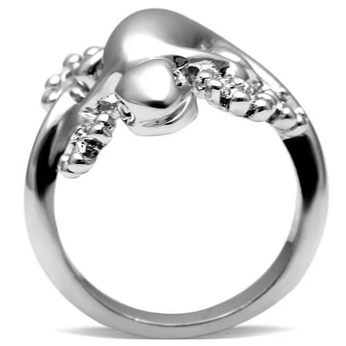 3W207 Rhodium Brass Ring with AAA Grade CZ in Black Diamond Alamode Rings