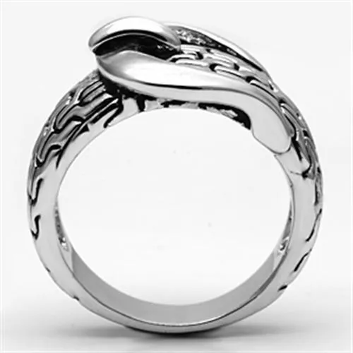 3W238 Rhodium Brass Ring with No Stone Alamode Rings