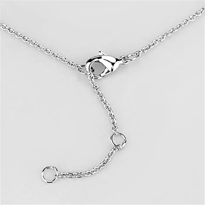 3W436 Rhodium Brass Necklace with AAA Grade CZ in Clear Alamode Necklaces