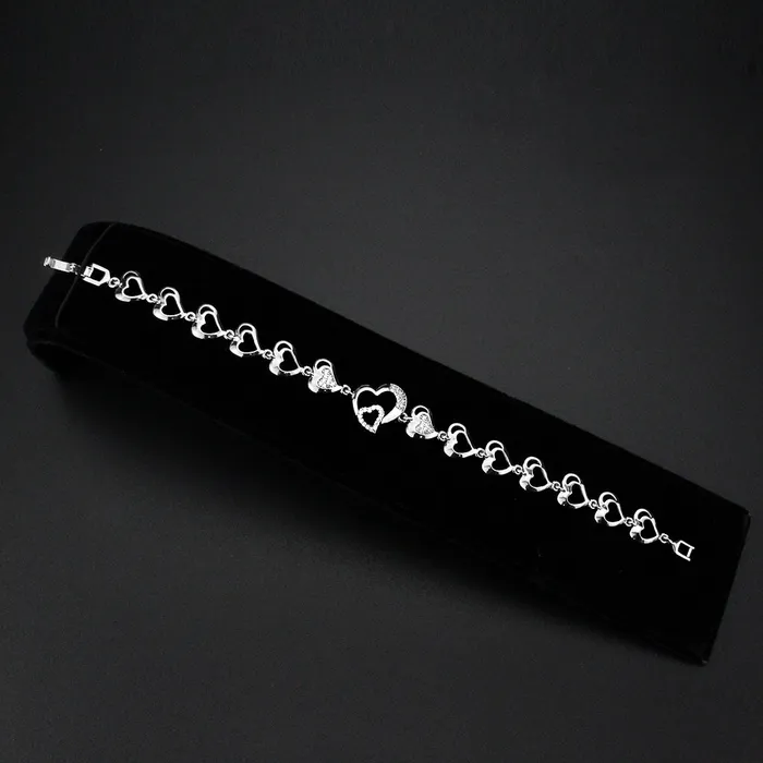 Alamode Bracelets 3W1634 Rhodium Brass Bracelet with AAA Grade CZ in Clear