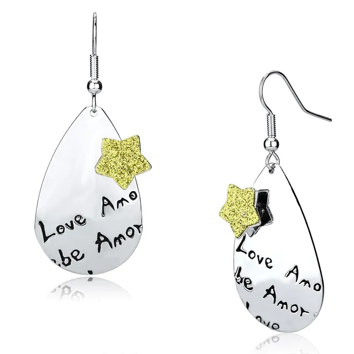 Alamode Earrings LO2665 Rhodium Iron Earrings with No Stone