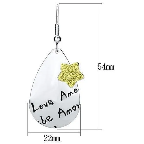 Alamode Earrings LO2665 Rhodium Iron Earrings with No Stone