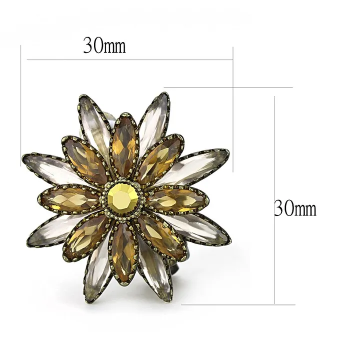 Alamode Earrings LO4200 Antique Copper Brass Earrings with Synthetic Synthetic Glass in Multi Color