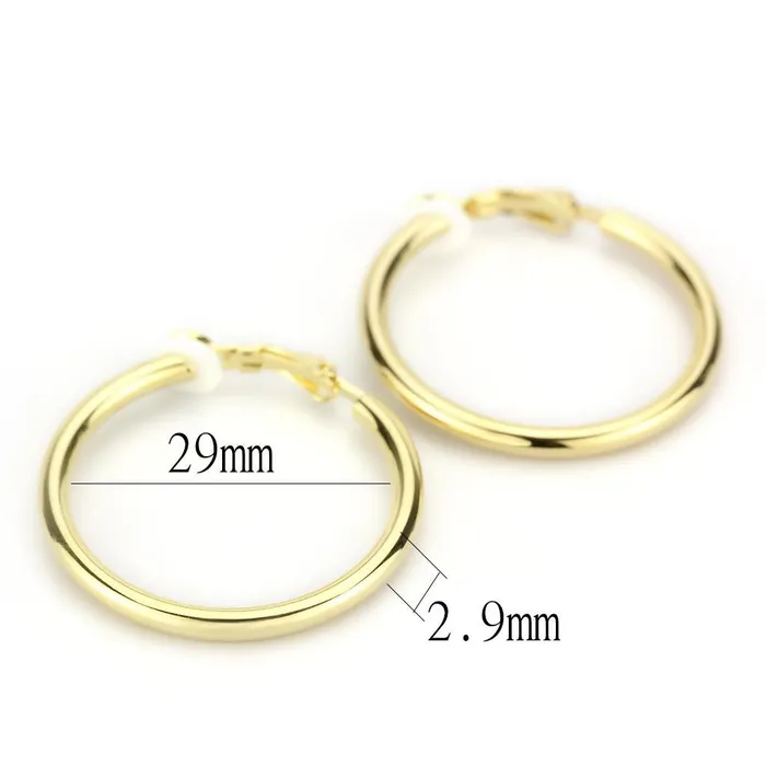 Alamode Earrings LO4682 Gold Brass Earrings with No Stone