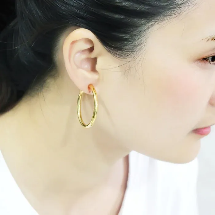 Alamode Earrings LO4682 Gold Brass Earrings with No Stone