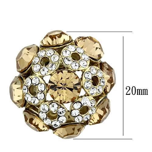 Alamode Earrings TK1458 IP GoldIon Plating Stainless Steel Earrings with Top Grade Crystal in Citrine Yellow