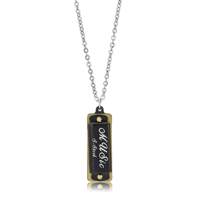 Alamode Necklaces TK3936 Two Tone IP Gold Ion Plating Stainless Steel Chain Pendant with NoStone in No Stone