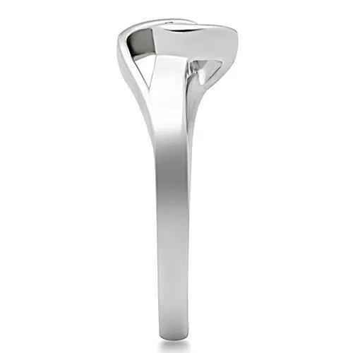 Alamode Rings 3W114 Rhodium Brass Ring with AAA Grade CZ in Clear