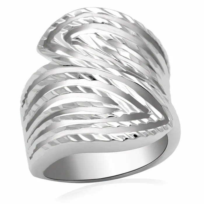 Alamode Rings LO2076 Rhodium Brass Ring with No Stone