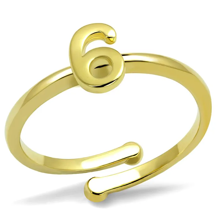 Alamode Rings LO4034 Flash Gold Brass Ring with No Stone