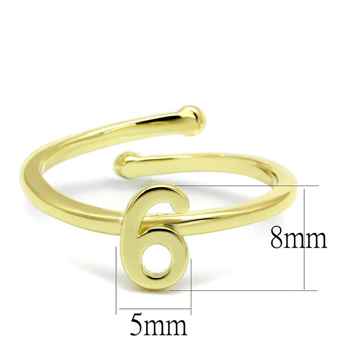 Alamode Rings LO4034 Flash Gold Brass Ring with No Stone