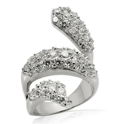 Alamode Rings LOS219 Rhodium 925 Sterling Silver Ring with AAA Grade CZ in Clear Alamode Rings LOS219 Rhodium 925 Sterling Silver Ring with AAA Grade CZ in Clear