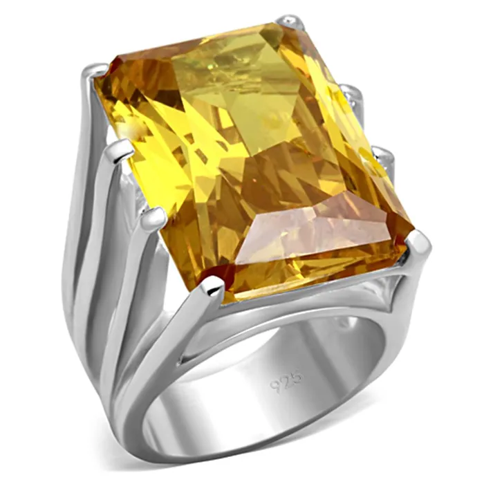 Alamode Rings LOS665 Silver 925 Sterling Silver Ring with AAA Grade CZ in Topaz Alamode Rings LOS665 Silver 925 Sterling Silver Ring with AAA Grade CZ in Topaz