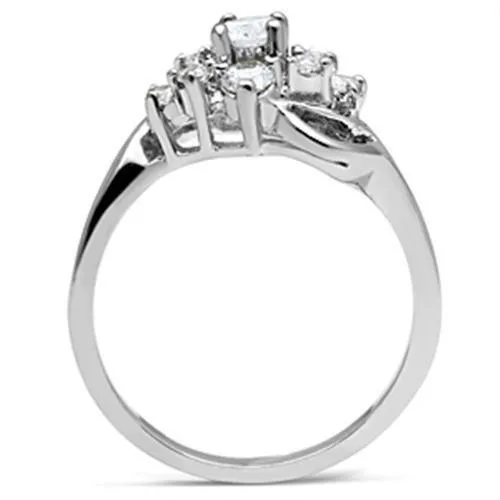 Alamode Rings SS032 Silver 925 Sterling Silver Ring with AAA Grade CZ in Clear