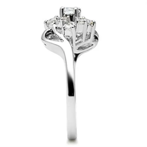 Alamode Rings SS032 Silver 925 Sterling Silver Ring with AAA Grade CZ in Clear