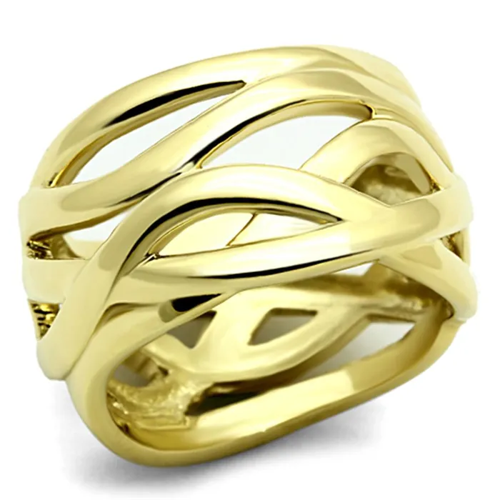 Alamode Rings TK1107 IP GoldIon Plating Stainless Steel Ring with No Stone
