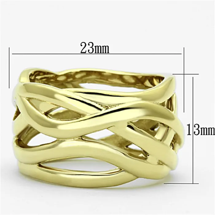 Alamode Rings TK1107 IP GoldIon Plating Stainless Steel Ring with No Stone