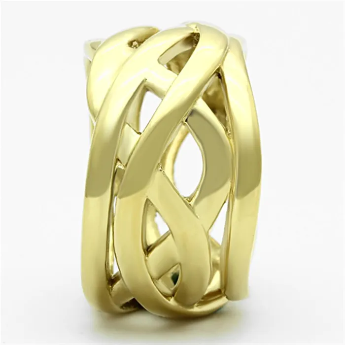 Alamode Rings TK1107 IP GoldIon Plating Stainless Steel Ring with No Stone