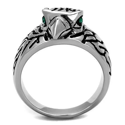 Alamode Rings TK1600 High polished no plating Stainless Steel Ring with Top Grade Crystal in Emerald