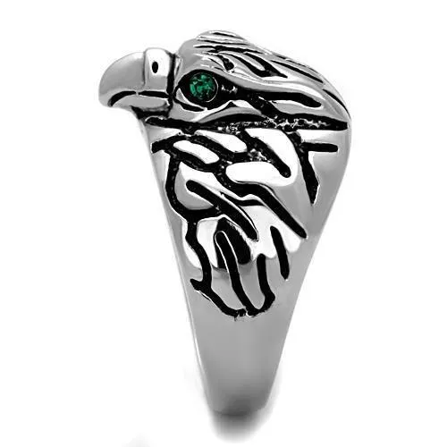 Alamode Rings TK1600 High polished no plating Stainless Steel Ring with Top Grade Crystal in Emerald